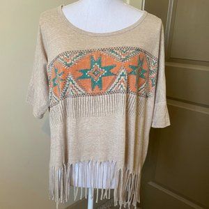 BOUTIQUE | Women's Aztec Fringe Tee